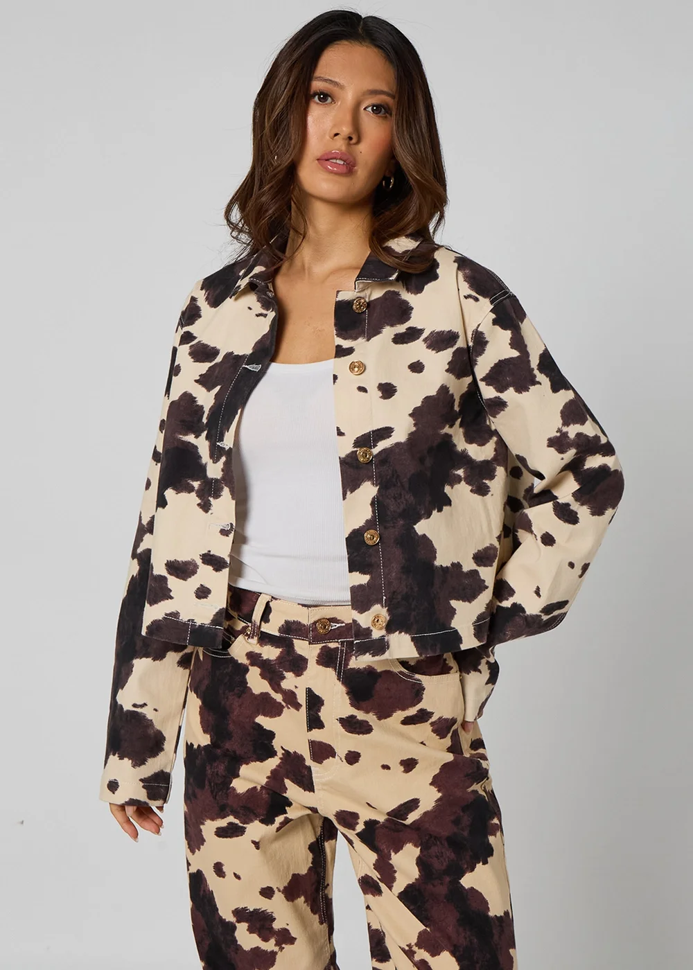 Urban Bliss Brown Cow Print Jeans - 12 Image 4