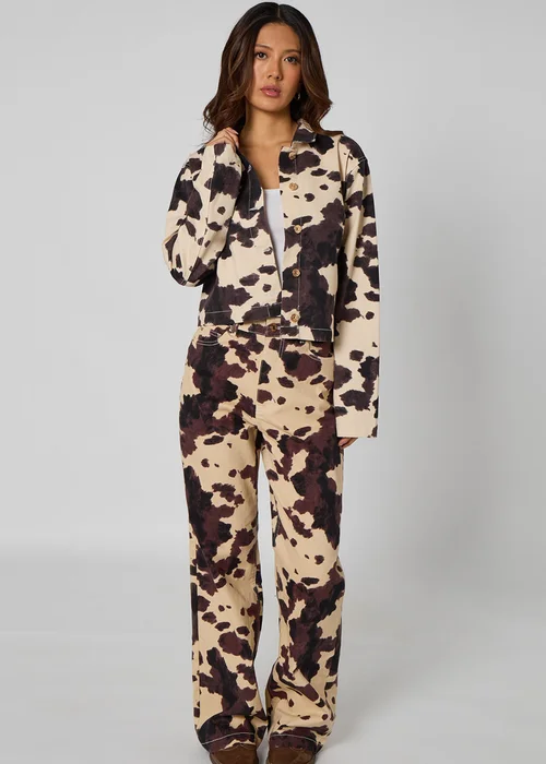 Urban Bliss Brown Cow Print Jeans - 12 Image 1