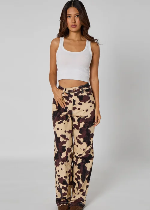 Urban Bliss Brown Cow Print Jeans - 12 Image 2