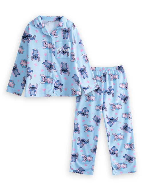 Vanilla Underground Lilo & Stitch Kids Blue Pyjamas (5-14yrs) - Age 12-13 Years Image 1