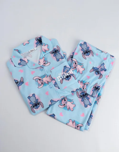 Vanilla Underground Lilo & Stitch Kids Blue Pyjamas (5-14yrs) - Age 12-13 Years Image 4