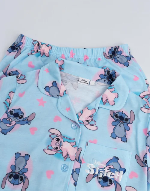 Vanilla Underground Lilo & Stitch Kids Blue Pyjamas (5-14yrs) - Age 12-13 Years Image 3