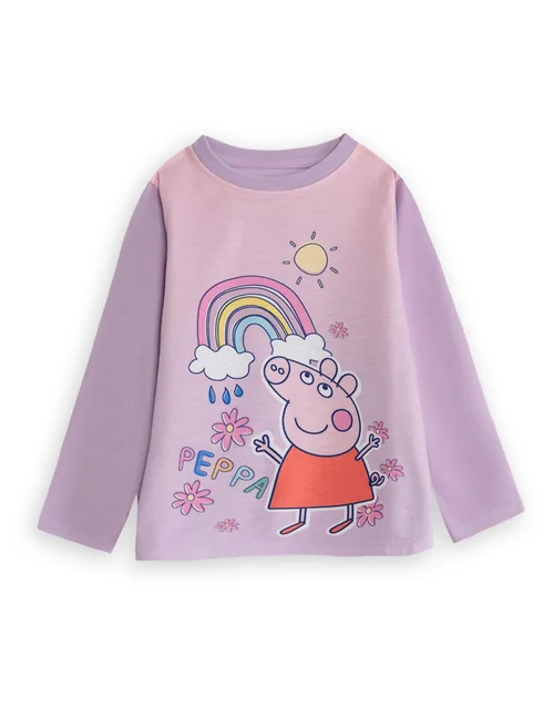Vanilla Underground Peppa Pig Girls Multicoloured Character Long Sleeve Long Leg Pyjama Set (18 Months -7 Years) - 6-7 Yrs Image 3
