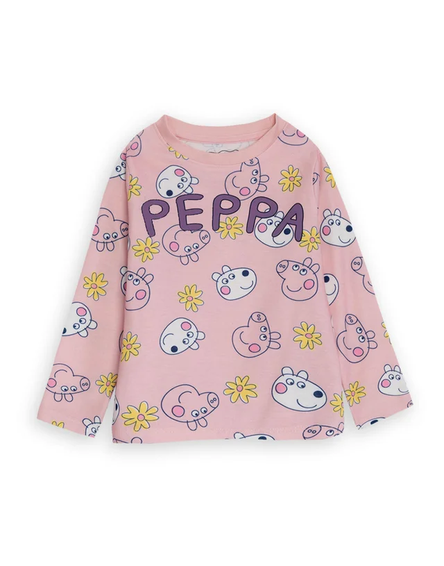 Vanilla Underground Peppa Pig Girls Multicoloured Character Long Sleeve Long Leg Pyjama Set (18 Months -7 Years)