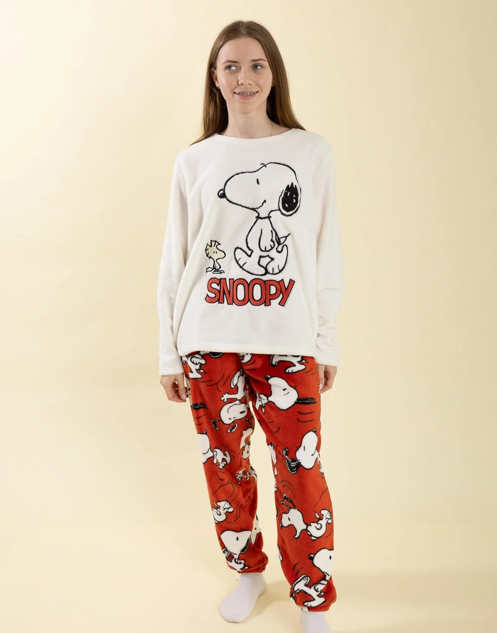 Vanilla Underground Snoopy Cream Pyjamas - Large Image 2