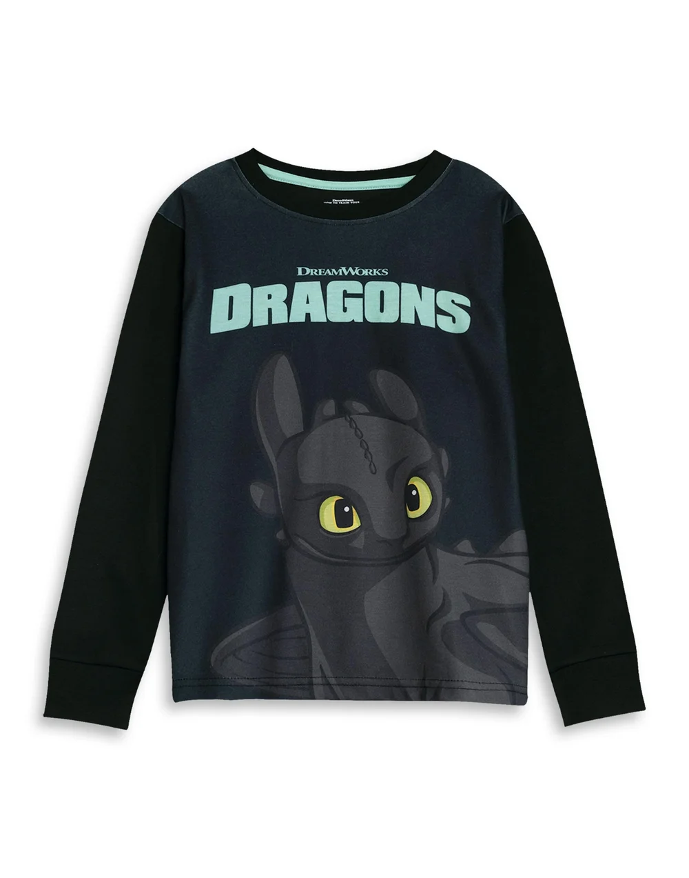 Vanilla Underground How to Train Your Dragon Kids Black Long Pyjama Set (Age 3-12 Yrs) - Age 9-10 Years Image 3