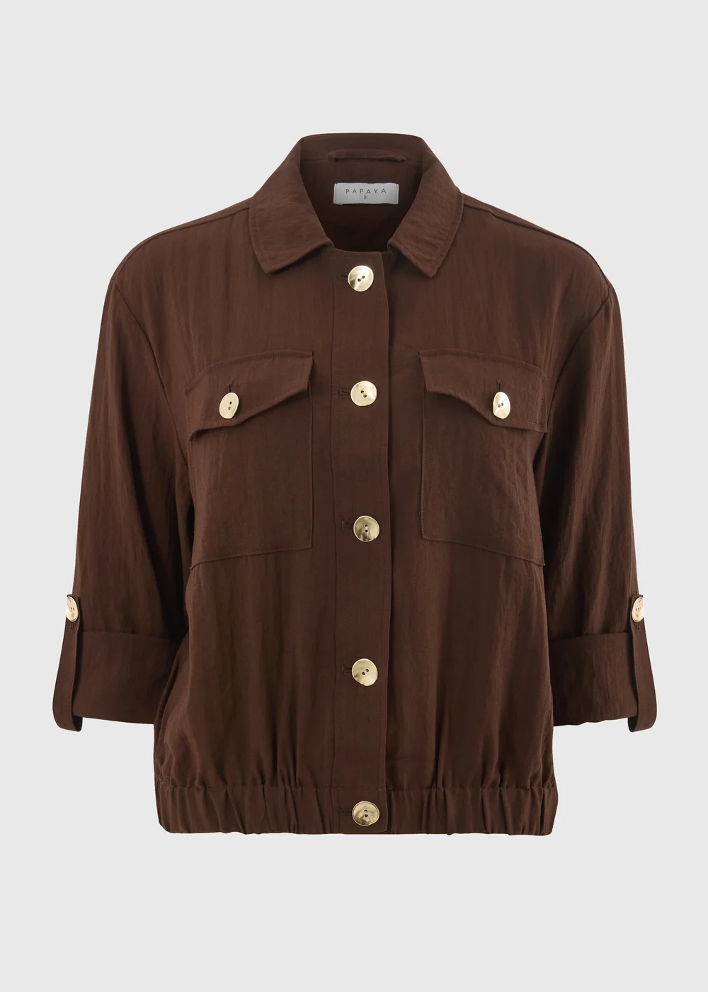 Chocolate Brown Soft Utility Co Ord Jacket - 8 Image 1