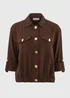 Chocolate Brown Soft Utility Co Ord Jacket - 8 Image 1
