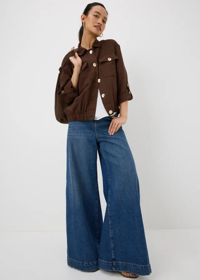 Chocolate Brown Soft Utility Co Ord Jacket
