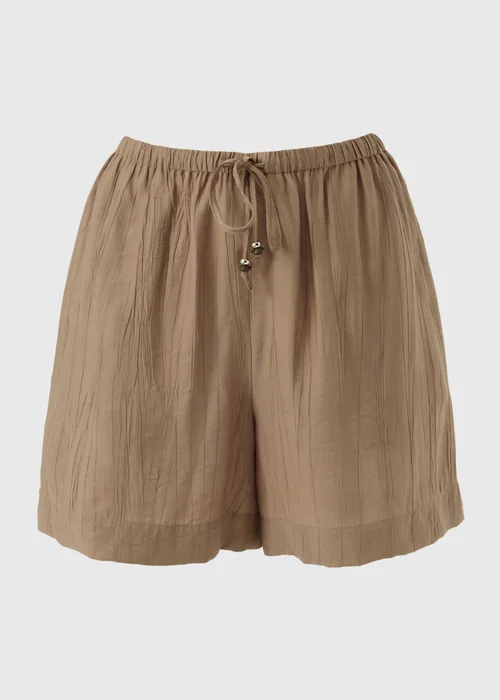 Caramel Crinkle Textured Shorts - 22 Image 4