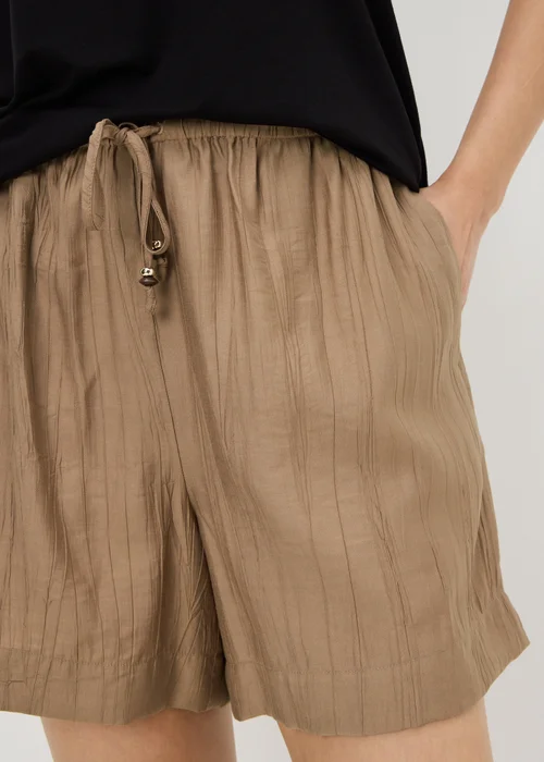 Caramel Crinkle Textured Shorts - 22 Image 3