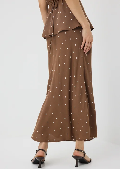 Chocolate Brown Spot Midaxi Co Ord Skirt - 8 Image 2