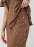 Chocolate Brown Spot Midaxi Co Ord Skirt - 8 Image 3