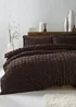 Chocolate Brown Check Seersucker Duvet Set - Double Image 1
