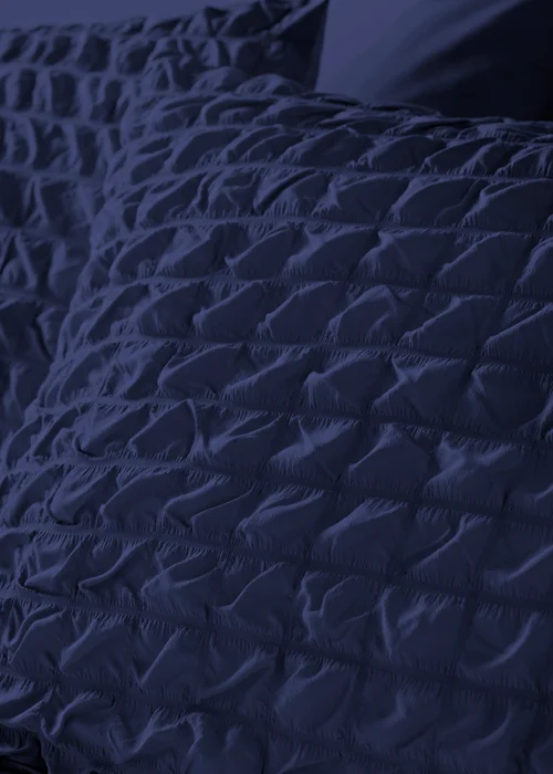Navy Seersucker Duvet Set - Double Image 2