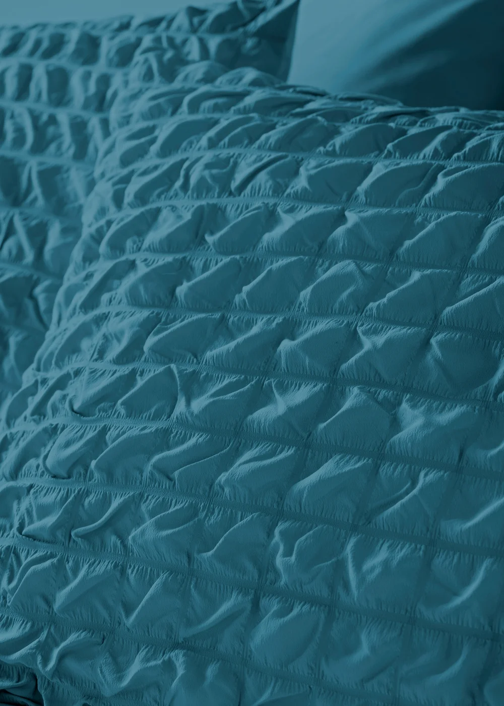 Teal Seersucker Duvet Set - Double Image 2