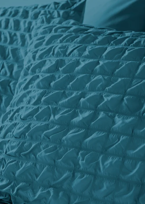 Teal Seersucker Duvet Set - Double Image 2