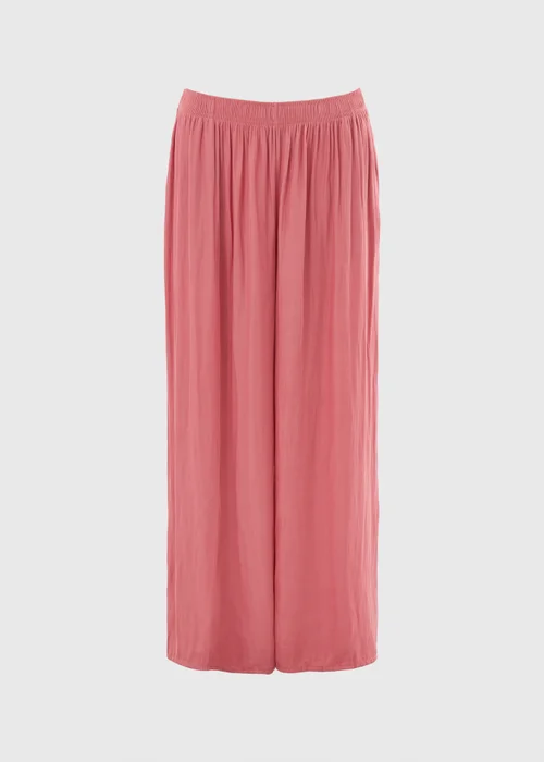 Pink Satin Wide Leg Co Ord Trousers - 8 L Image 4