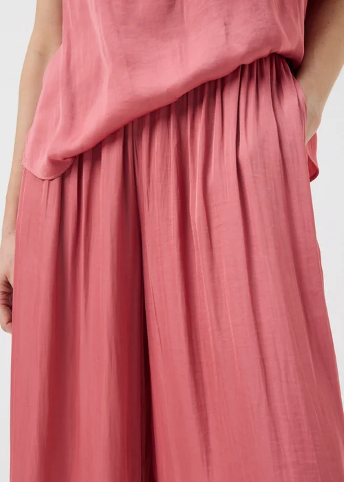 Pink Satin Wide Leg Co Ord Trousers - 8 L Image 3