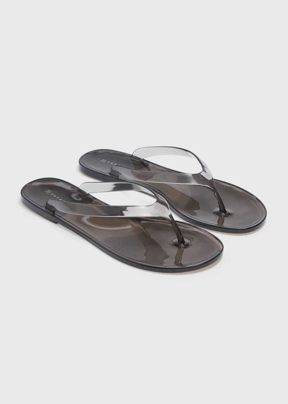Black Jelly Flip Flops - 3-4 Image 1