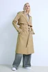 Long Tall Sally Stone Brown Trench Coat - 12 Image 1