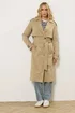 Long Tall Sally Stone Brown Trench Coat - 12 Image 2