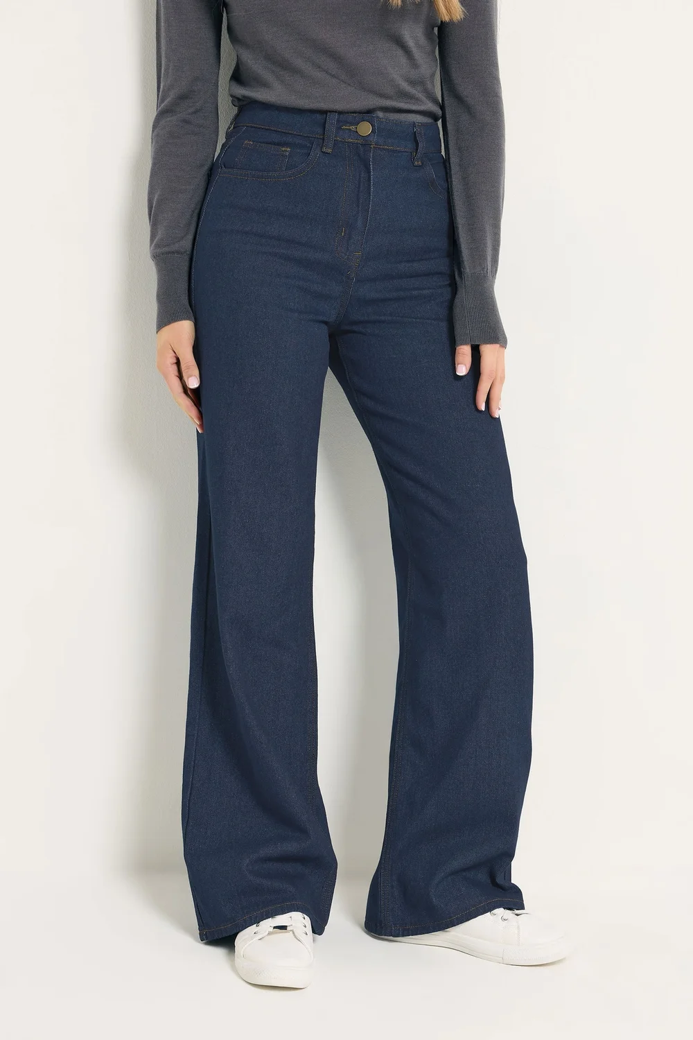 Long Tall Sally Indigo Blue Wide Leg Jeans - 14/L34 Image 2