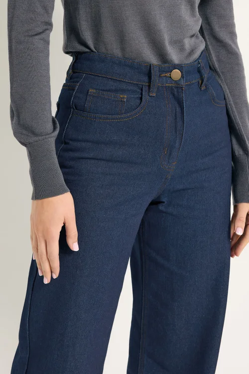 Long Tall Sally Indigo Blue Wide Leg Jeans - 14/L34 Image 4