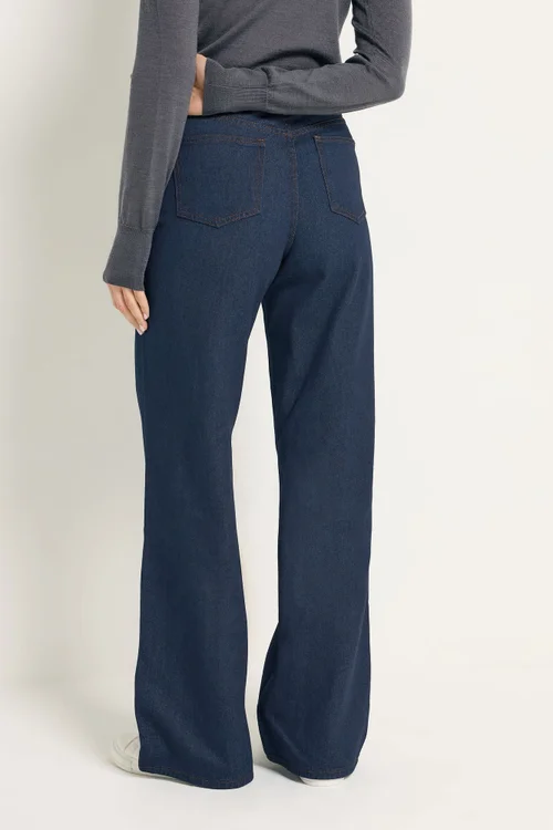 Long Tall Sally Indigo Blue Wide Leg Jeans - 14/L34 Image 3