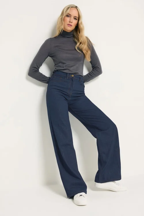 Long Tall Sally Indigo Blue Wide Leg Jeans - 14/L34 Image 1