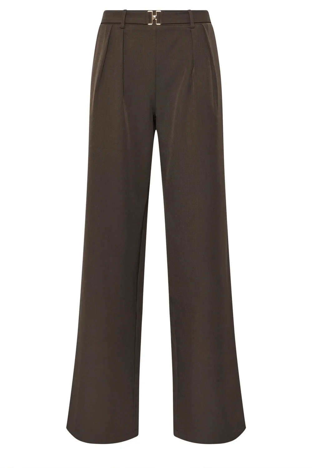 Long Tall Sally Chocolate Brown Buckle Wide Leg Trousers - 12/L36 Image 5