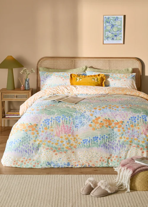 Furn Florin Reversible Multicolour Duvet Cover Set - Single Image 1