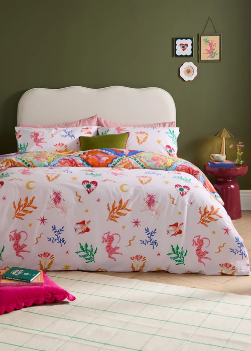 Furn Seraphine Reversible Multicolour Duvet Cover Set - Double Image 2