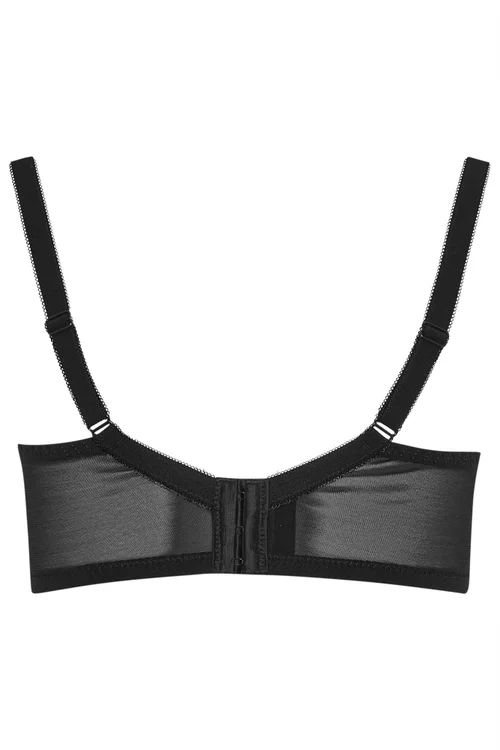 Yours Curve Black Smooth Non-Padded Underwired Full Cup Bra - 46B Image 3