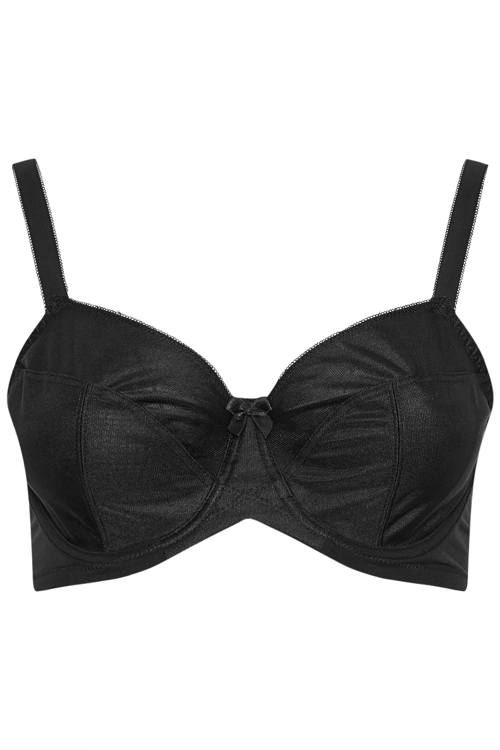 Yours Curve Black Smooth Non-Padded Underwired Full Cup Bra - 46B Image 2