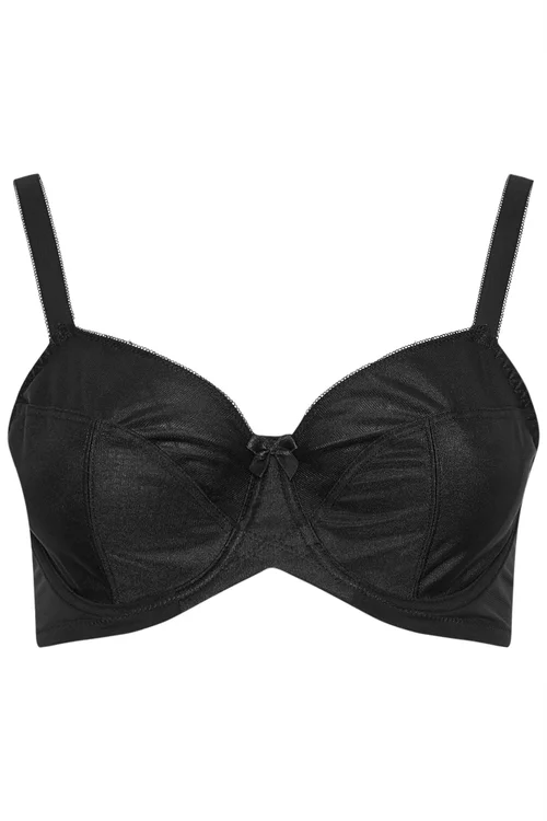 Yours Curve Black Smooth Non-Padded Underwired Full Cup Bra - 46B Image 2