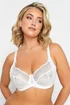 Yours Curve White Stretch Lace Non-Padded Underwired Balcony Bra - 44D Image 1
