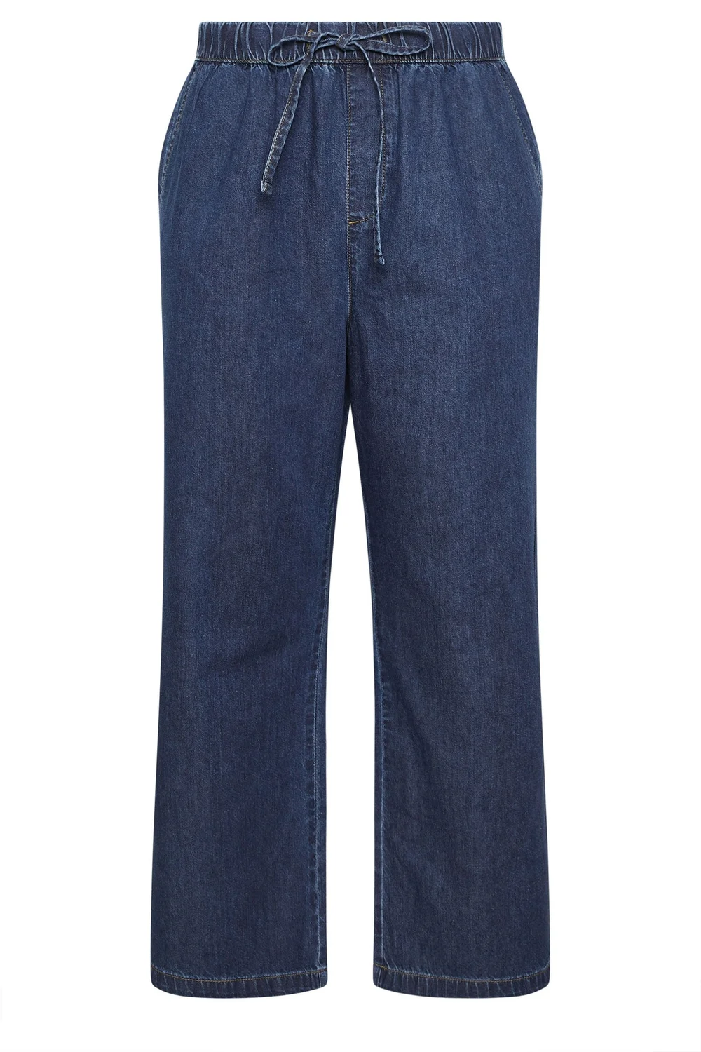Yours Curve Indigo Blue Pull On Wide Leg Jeans - 20/L30 Image 5