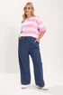 Yours Curve Indigo Blue Pull On Wide Leg Jeans - 20/L30 Image 2