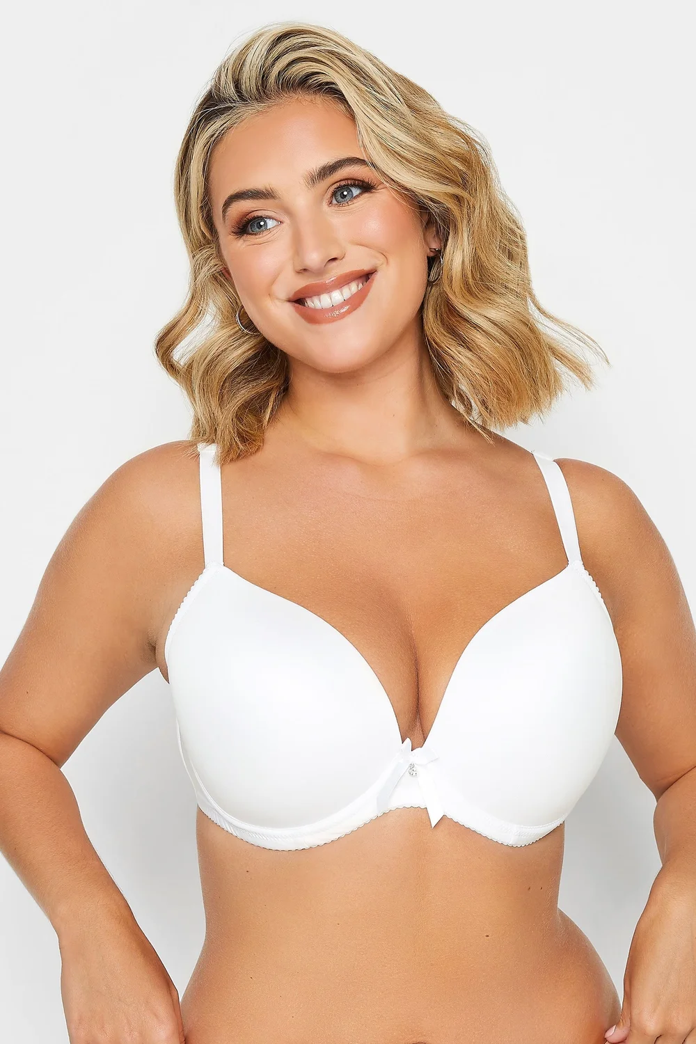 Yours 2 Pack Curve White & Black Plunge Microfibre Bras - 46C Image 2