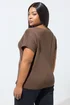 Yours Limited Curve Chocolate Brown Short Sleeve Knitted Top - 30-32 Image 4