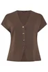 Yours Limited Curve Chocolate Brown Short Sleeve Knitted Top - 30-32 Image 2