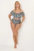 Yours Curve Black Abstract Super High Waist Bikini Brief - 22 Image 4