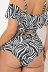 Yours Curve Black Abstract Super High Waist Bikini Brief - 22 Image 5