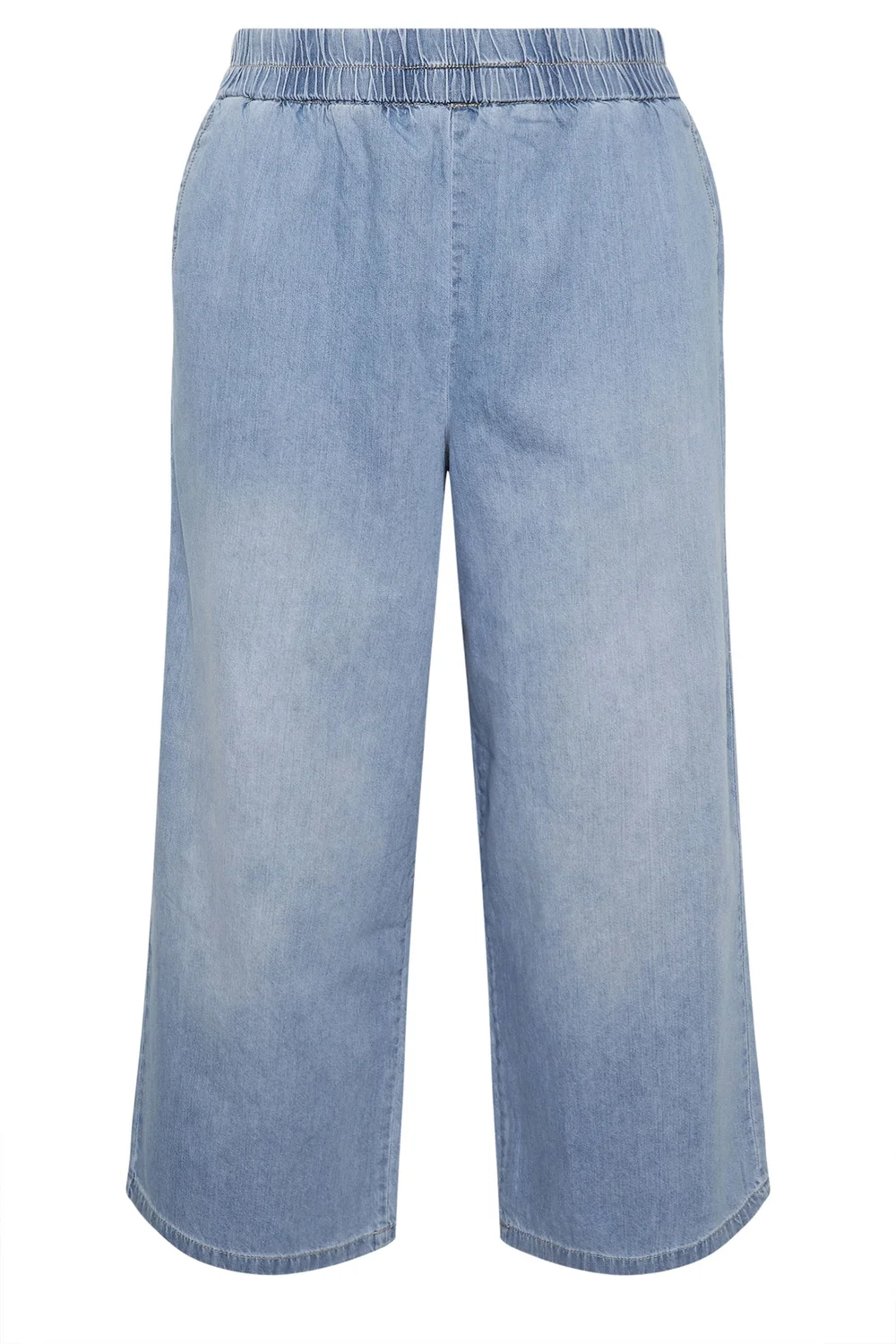 Yours Curve Mid Blue Wide Leg Jeans - 20/L30 Image 5