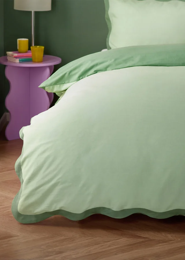 Furn Wiggle Scallop Green Duvet Cover Set