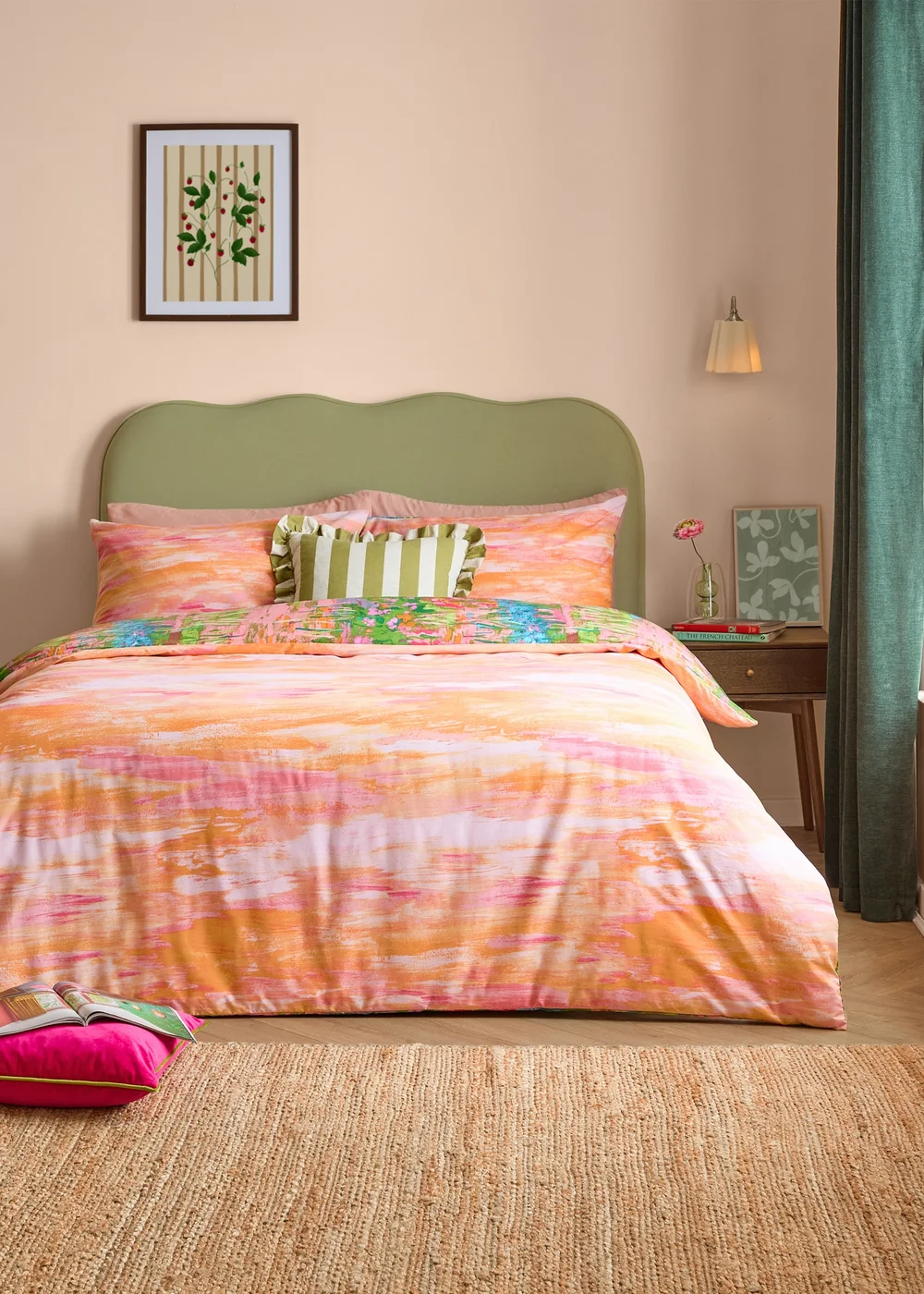 Furn Meadow Escape Reversible Green Duvet Cover Set - Single Image 2