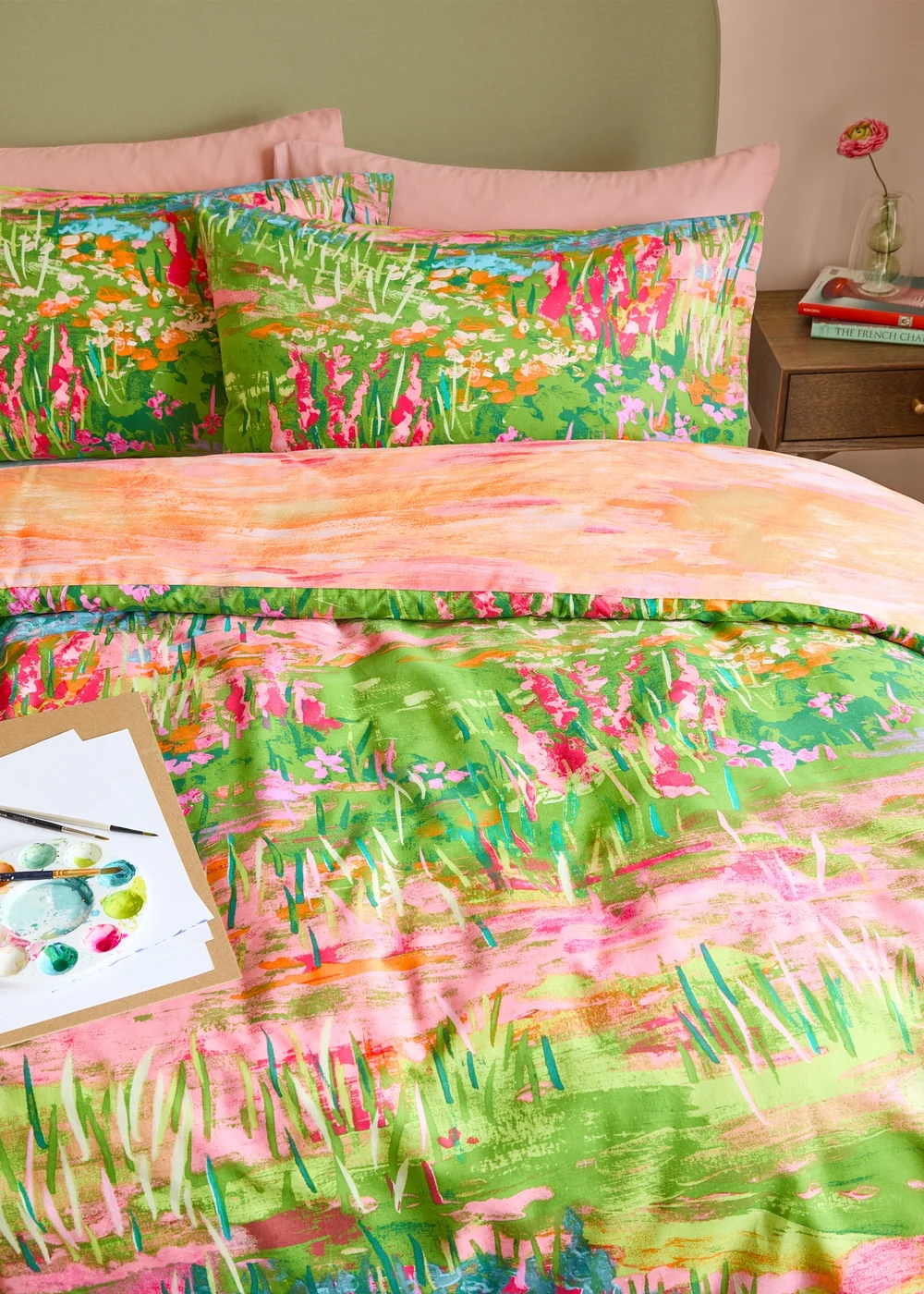 Furn Meadow Escape Reversible Green Duvet Cover Set - Single Image 3