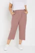 Yours Curve Dusky Pink Cool Cotton Cropped Trousers - 30-32 Image 2