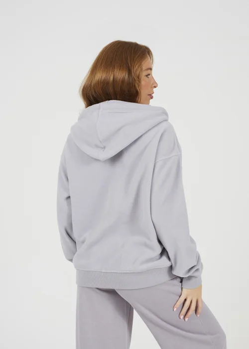 Brave Soul Light Grey Zip Through Polar Fleece Hoodie - Extra Large Image 2
